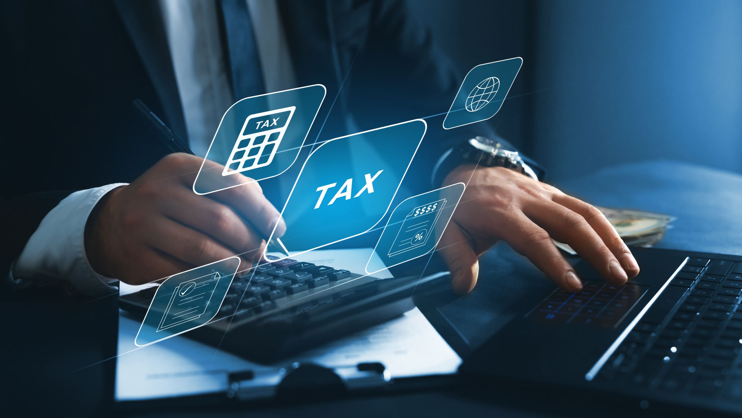 Financial research,government taxes and calculation tax return c